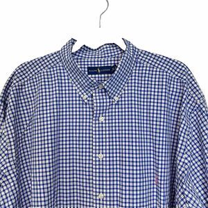 Men's Polo Ralph Lauren Cotton Plaid Long Sleeve Button Down Shirt 3XL Tall 3XLT